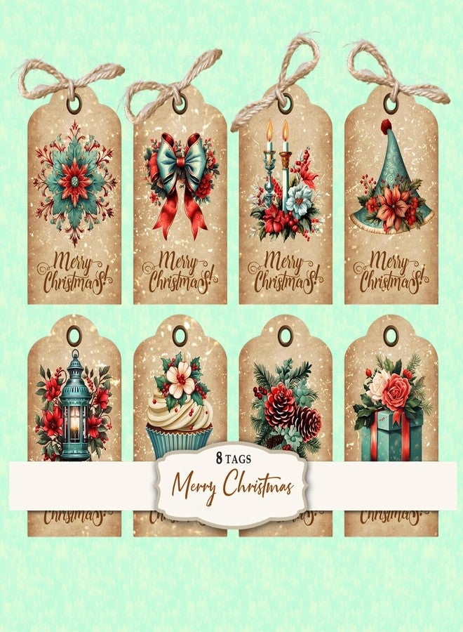 Deep Print Mart Christmas Gift Tags with Jute Twine | High Glossy Favor Hanging Tags | 2 x3.5 Inches | Merry Christmas Gift Tag for Bags, Boxes (20) - Image 2